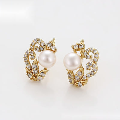 Mikimoto Pearl and Diamond Earrings - Minaki