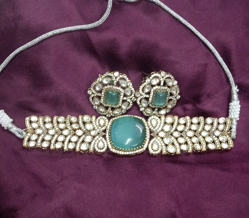 Mint Kundan Choker Set - Minaki