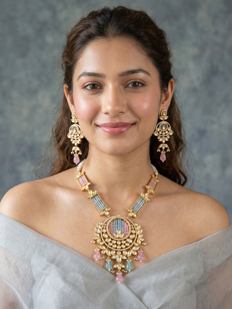 Myra Polki Pendant Set - Minaki