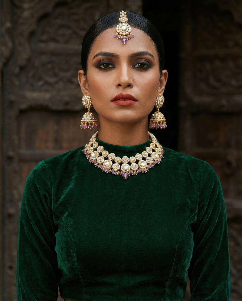 Naaz-e-Gul Collar Set - Minaki