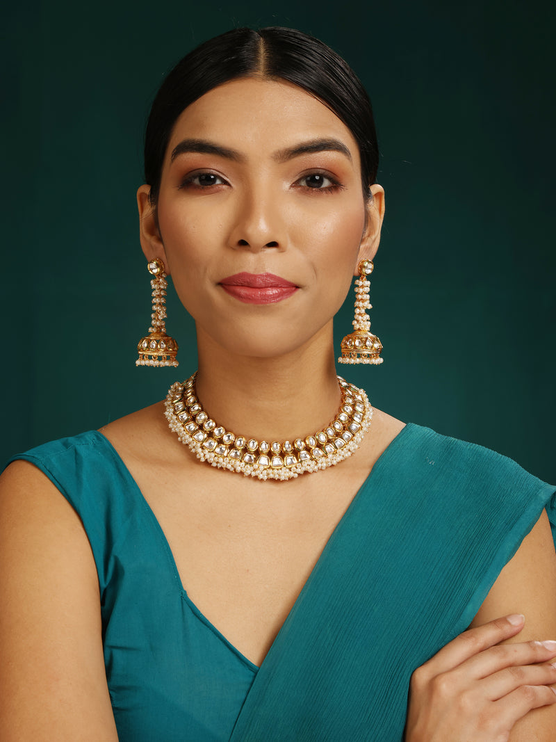 Nadira Kundan Necklace Set - Minaki