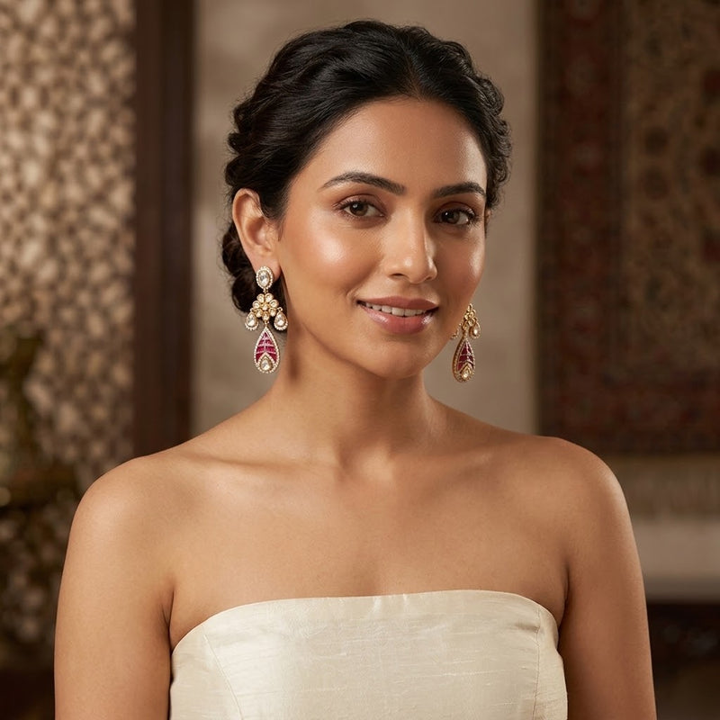 Nayab Gulbahar Polki Earrings - Minaki