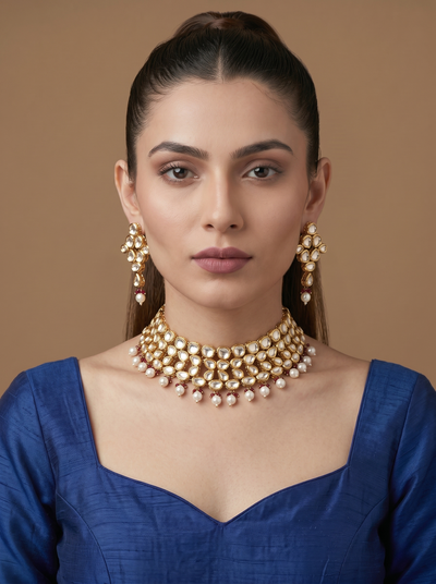 Nayra Kundan Choker Set - Minaki