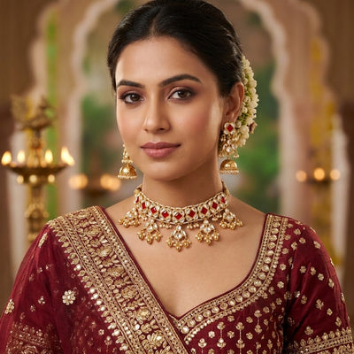Nazakat Kundan Choker Set - Minaki