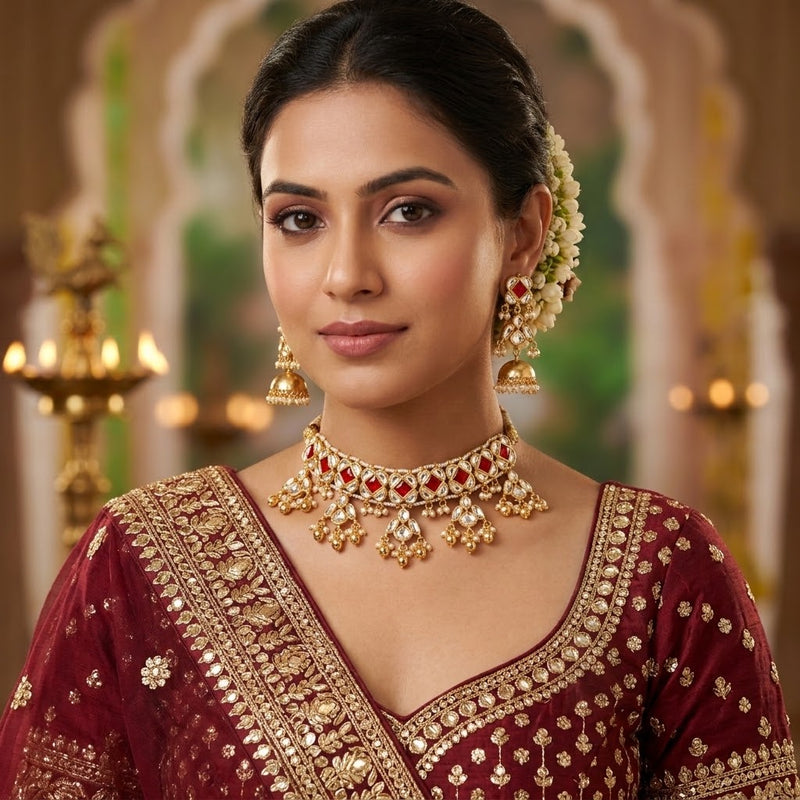 Nazakat Kundan Choker Set - Minaki