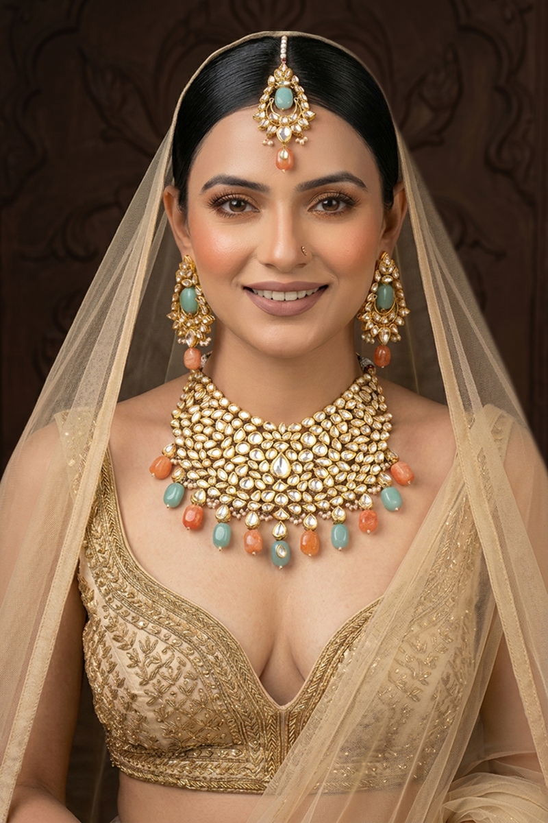 Noor-e-Zevar Kundan Bridal Set - Minaki
