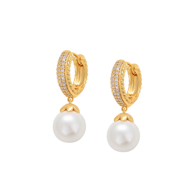 Pearl Adorned Hoops - Minaki
