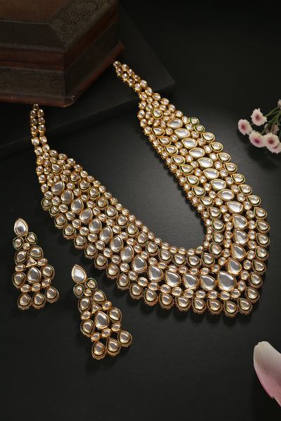 Rajkumari Long-Layered Kundan Set - Minaki
