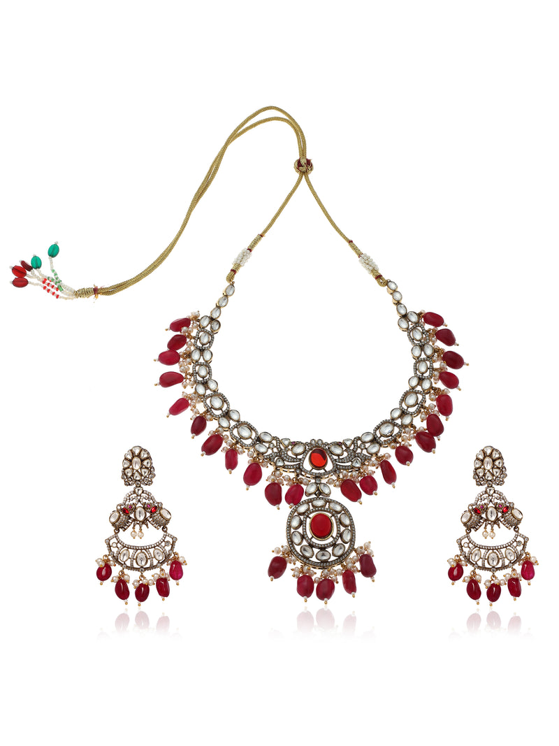 Rajsi  Ruby Shobha Kundan Set - Minaki