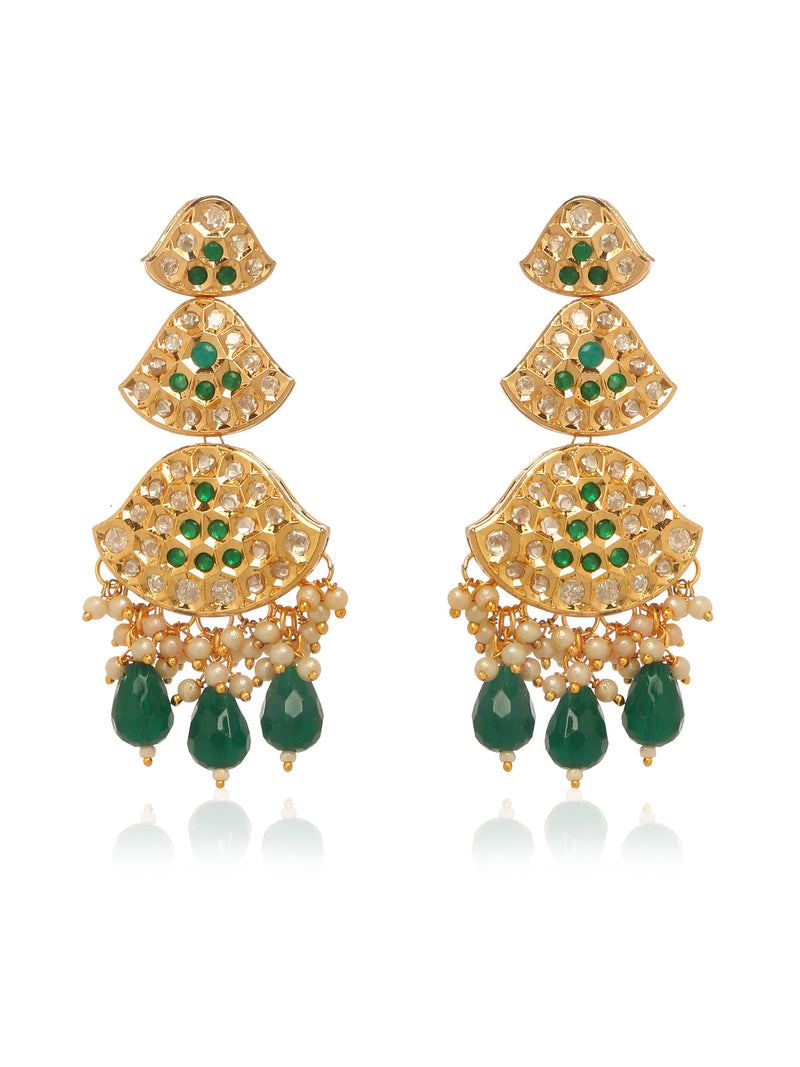 Raktvarna Earrings and Maang Teeka Set - Minaki