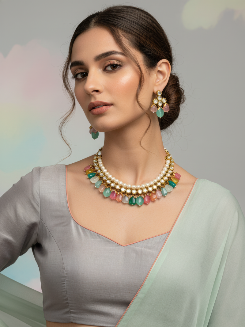 Rang-e-Zevar Kundan Set - Minaki