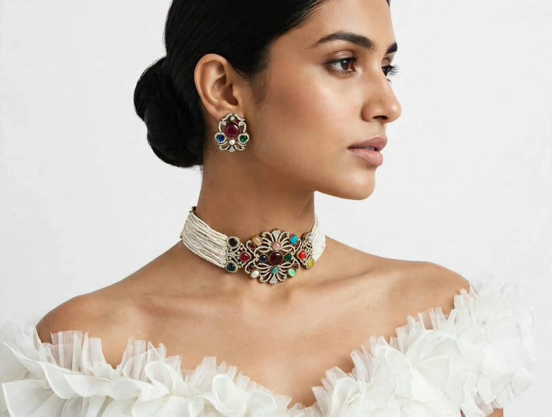 Ratna Choker Set Navratan - Minaki