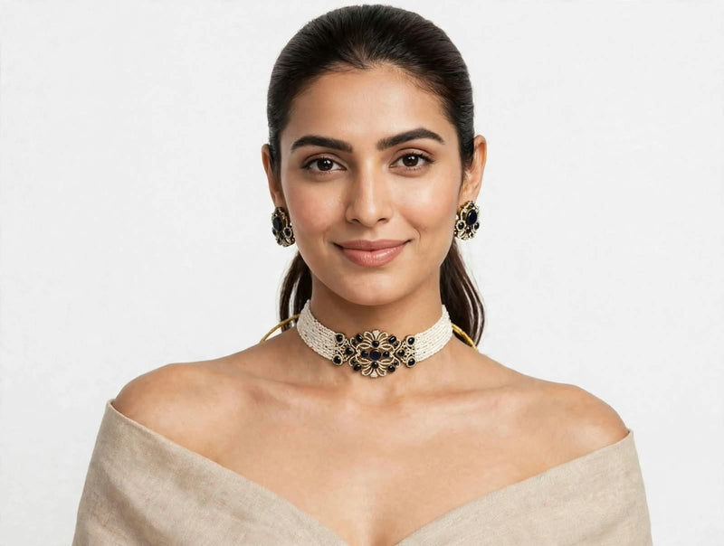 Ratna Choker Set Neela - Minaki