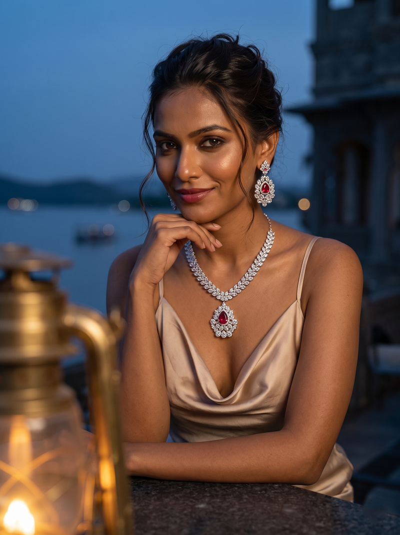 Red Empress Necklace Set - Minaki