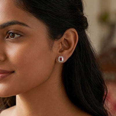 Rubine Stud Earrings - Minaki