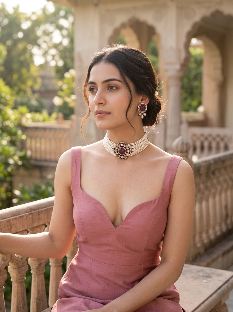 Ruhani Kundan Choker Set - Minaki