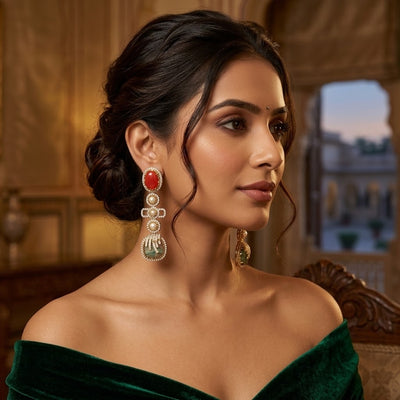Sabya Fusion Orange Dangler Earring - Minaki