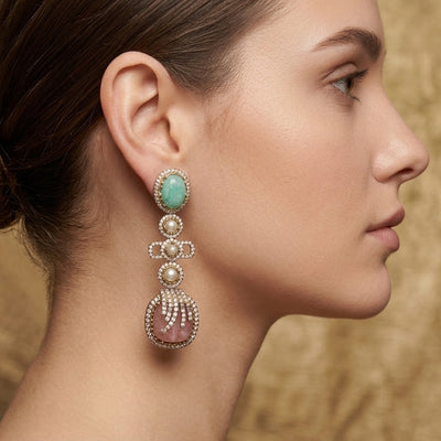 Sabya Fusion Pink Green Dangler - Minaki