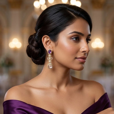 Sabya Fusion Purple Dangler - Minaki