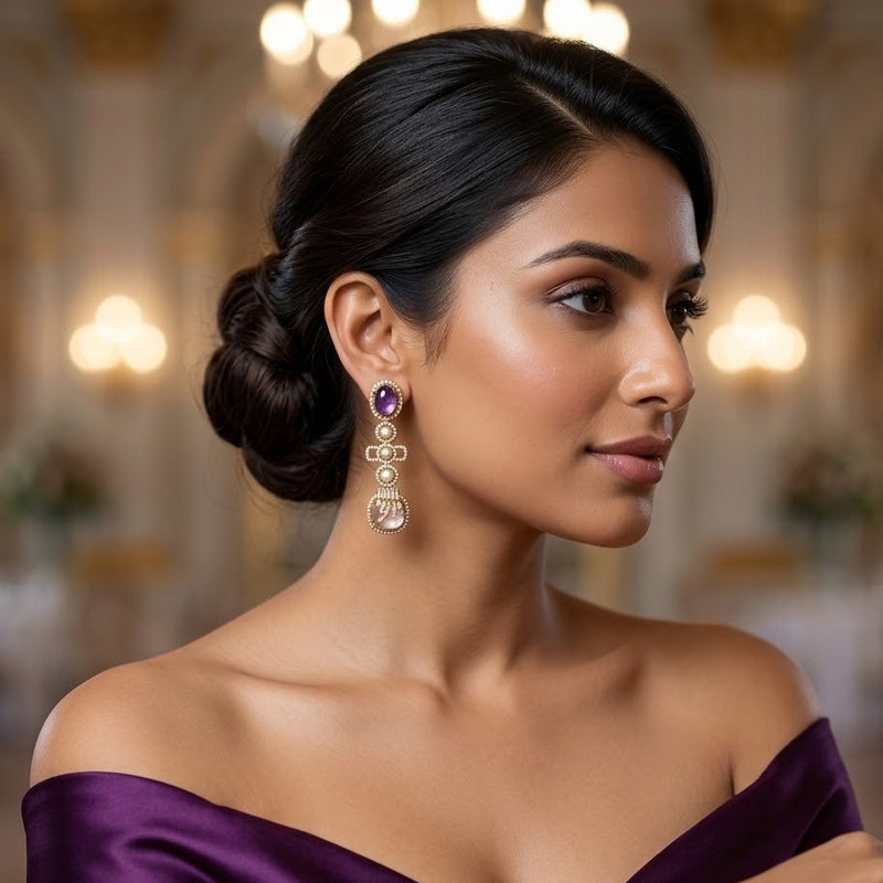 Sabya Fusion Purple Dangler - Minaki