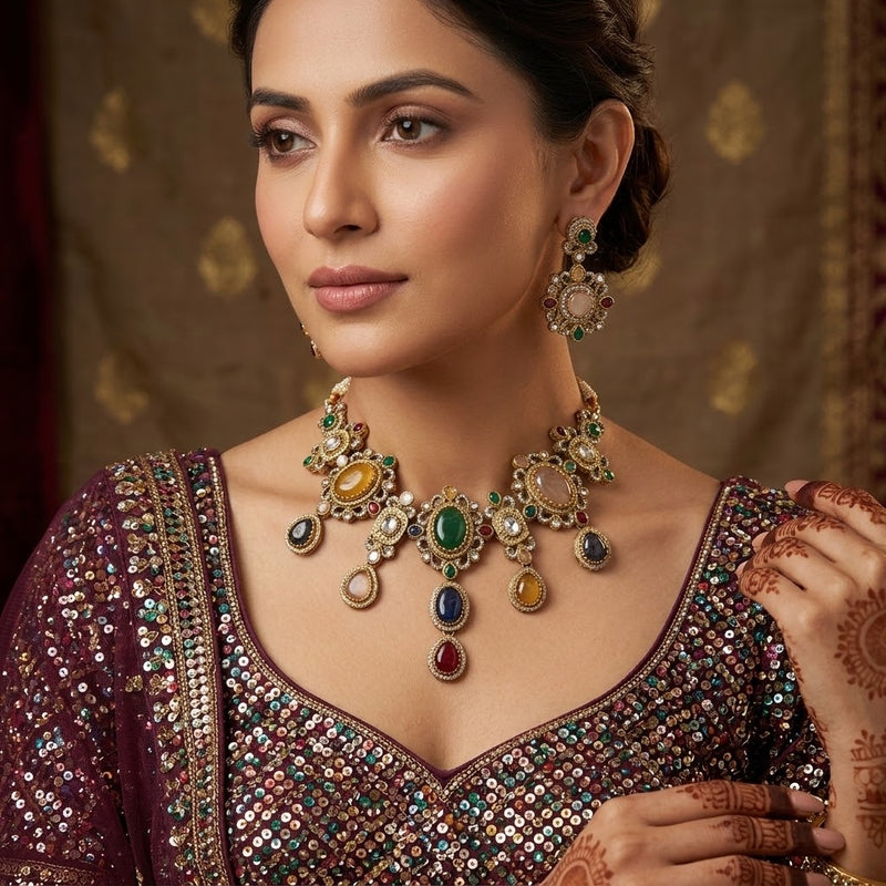Sabya Necklace Set - Minaki
