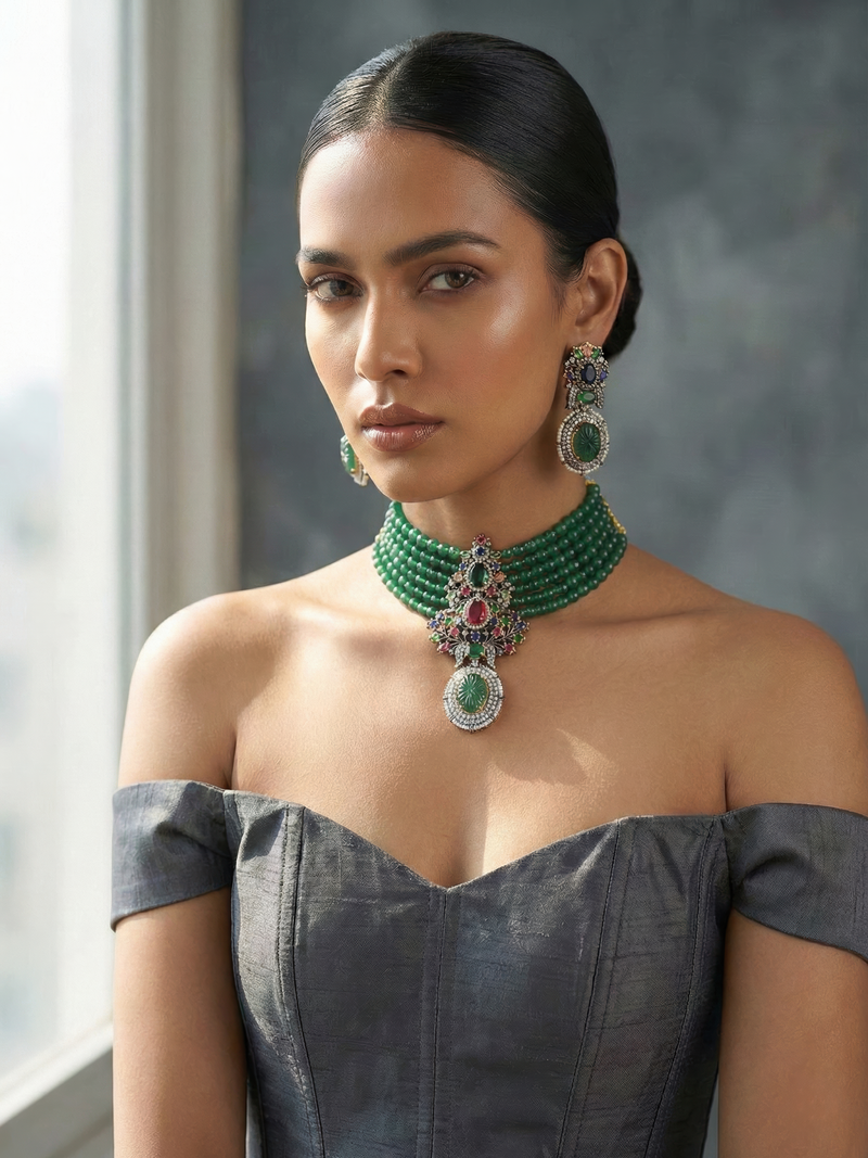 Sadabahar Choker Necklace Set - Minaki