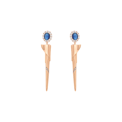 Sapphire Celestial Radiance Earrings - Minaki