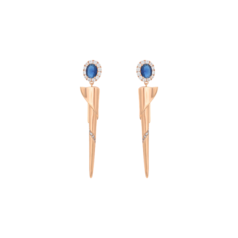 Sapphire Celestial Radiance Earrings - Minaki