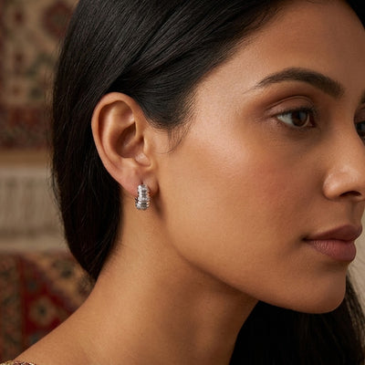 Silver Gleam Hoops - Minaki