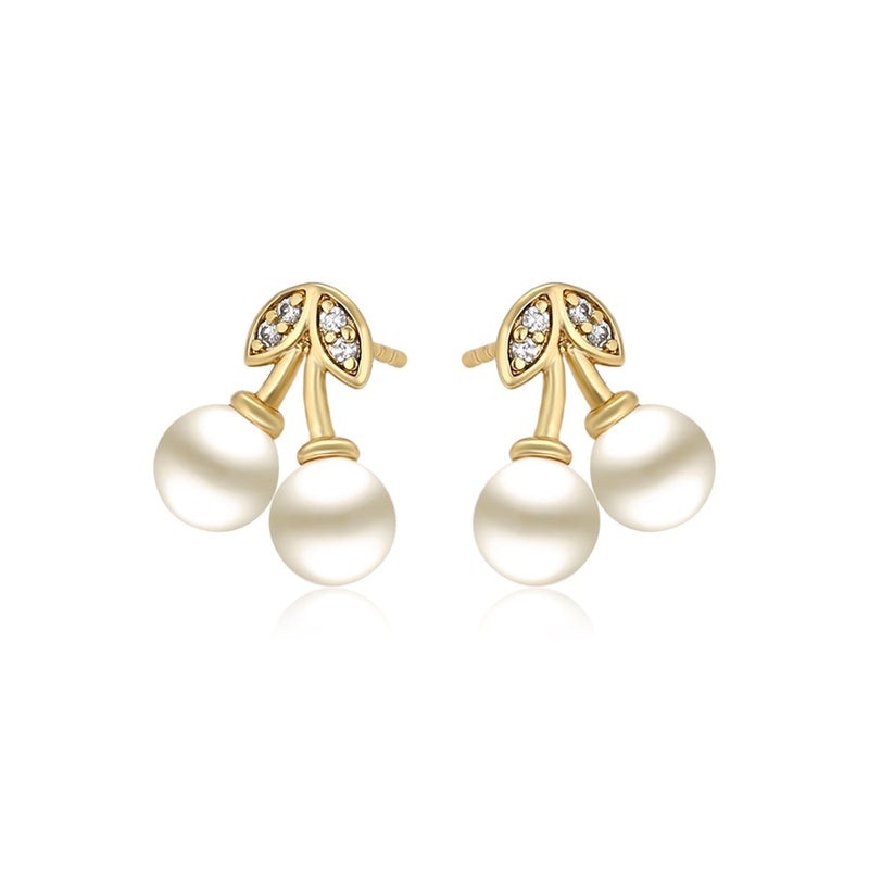 Sweet Cherry Sparkle Studs - Minaki