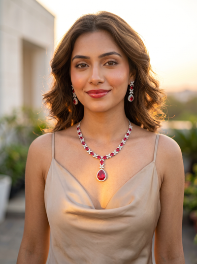 The Rouge Crown Necklace Set - Minaki