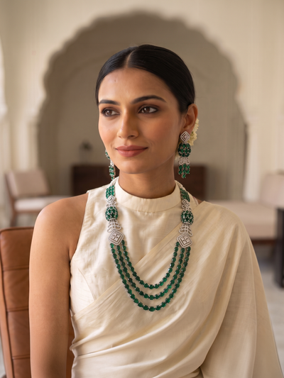 The Royal Emerald Dynasty Necklace Set - Minaki