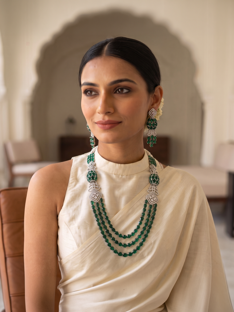 The Royal Emerald Dynasty Necklace Set - Minaki