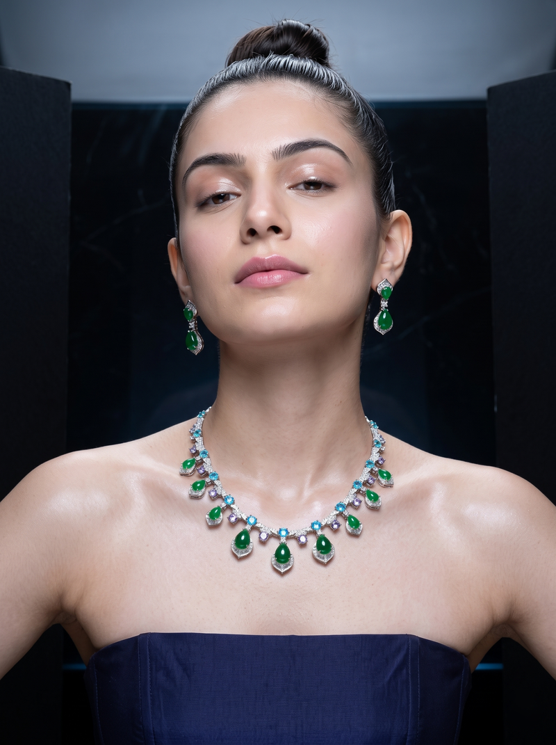 The Verdant Ice Necklace Set - Minaki