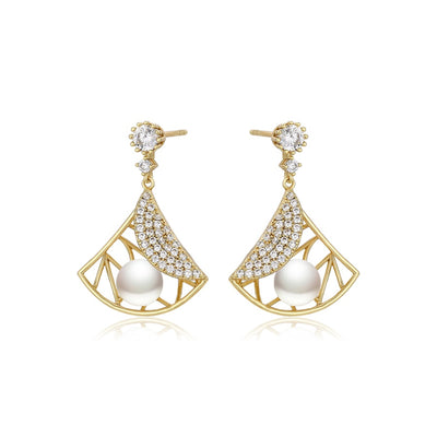Vintage Glamour Pearl Earrings - Minaki