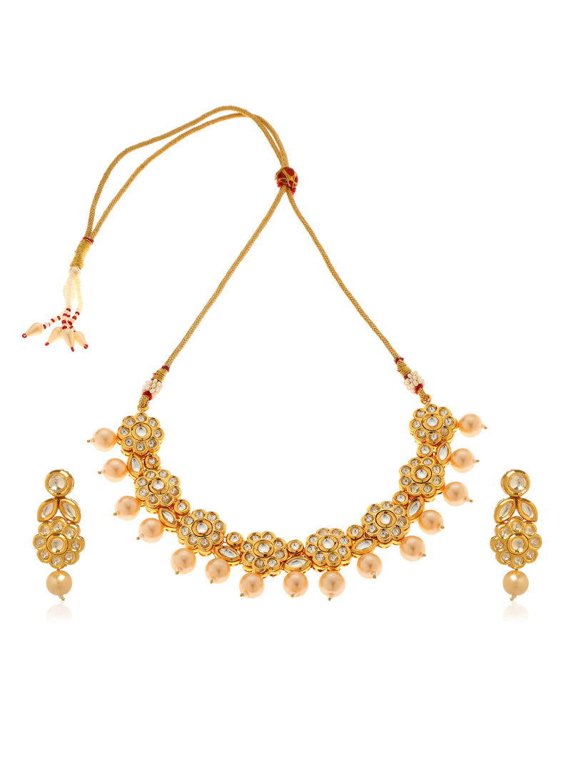 Zaira Kundan Necklace Set - Minaki