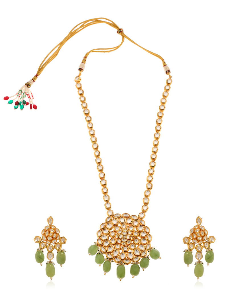 Zakia Kundan Long Necklace Set - Minaki
