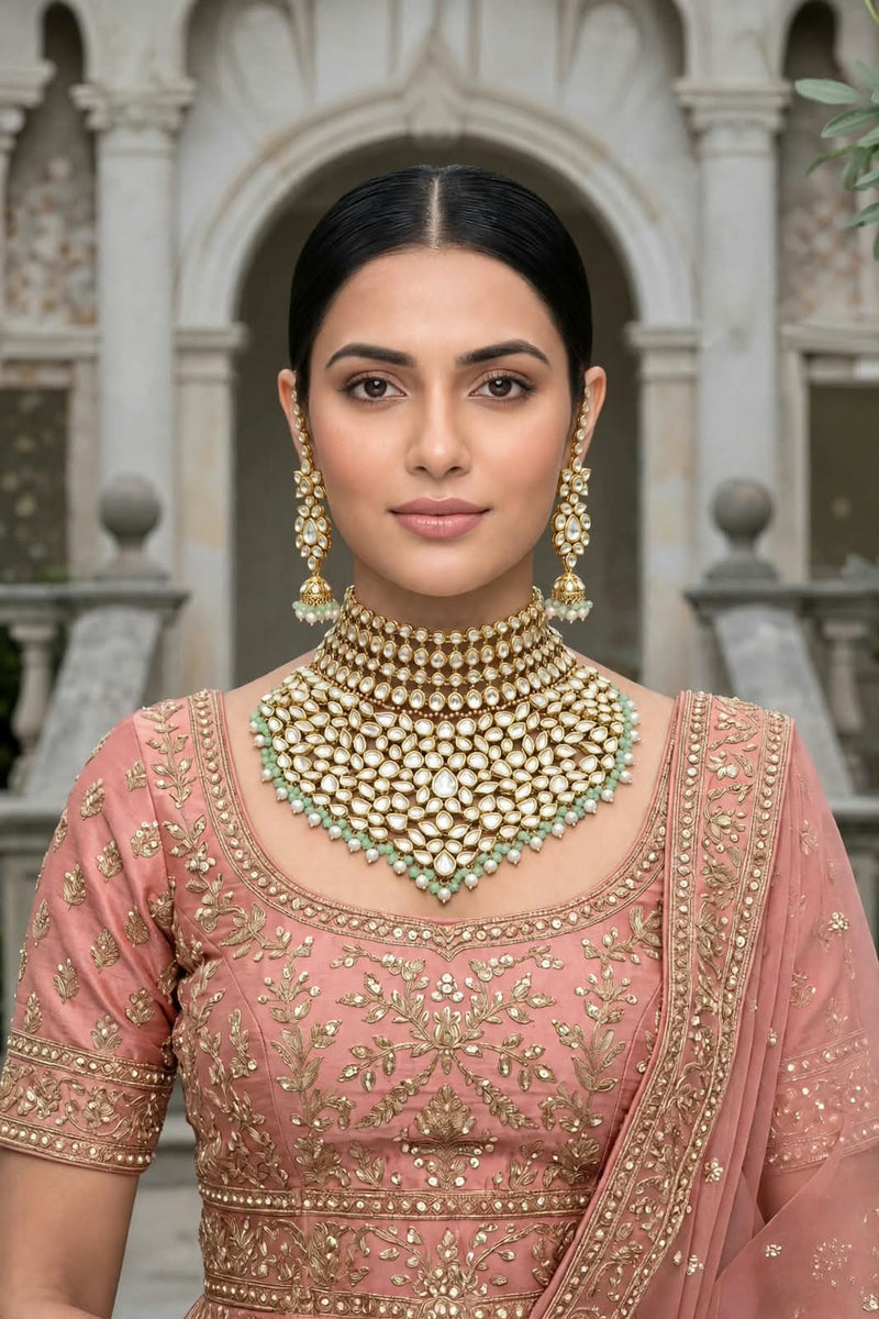 Zar Roshan Collar Choker Set - Minaki
