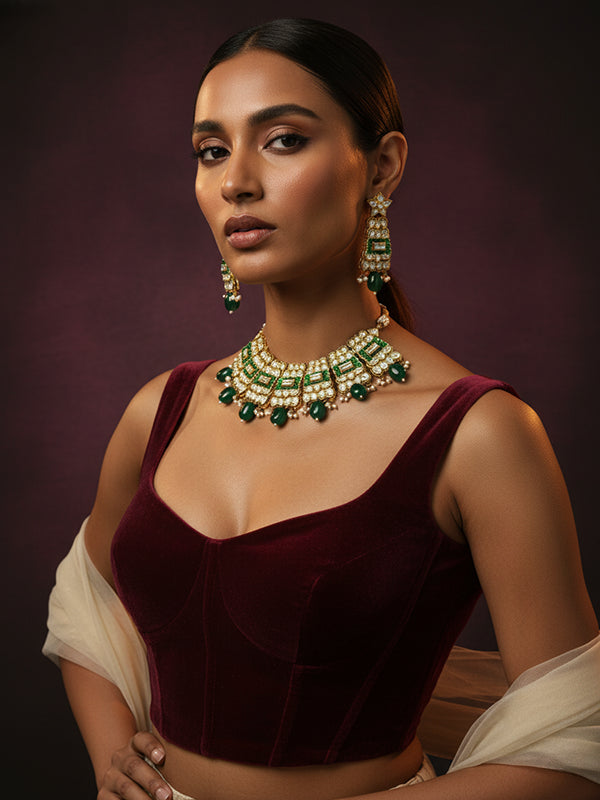 Zareen Meenakari Kundan Set - Minaki