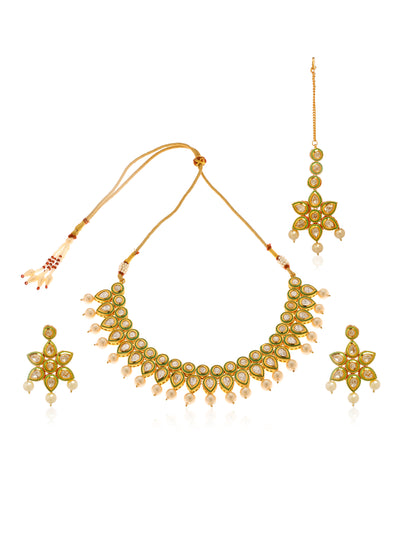 Zeeba Kundan Necklace Set - Minaki
