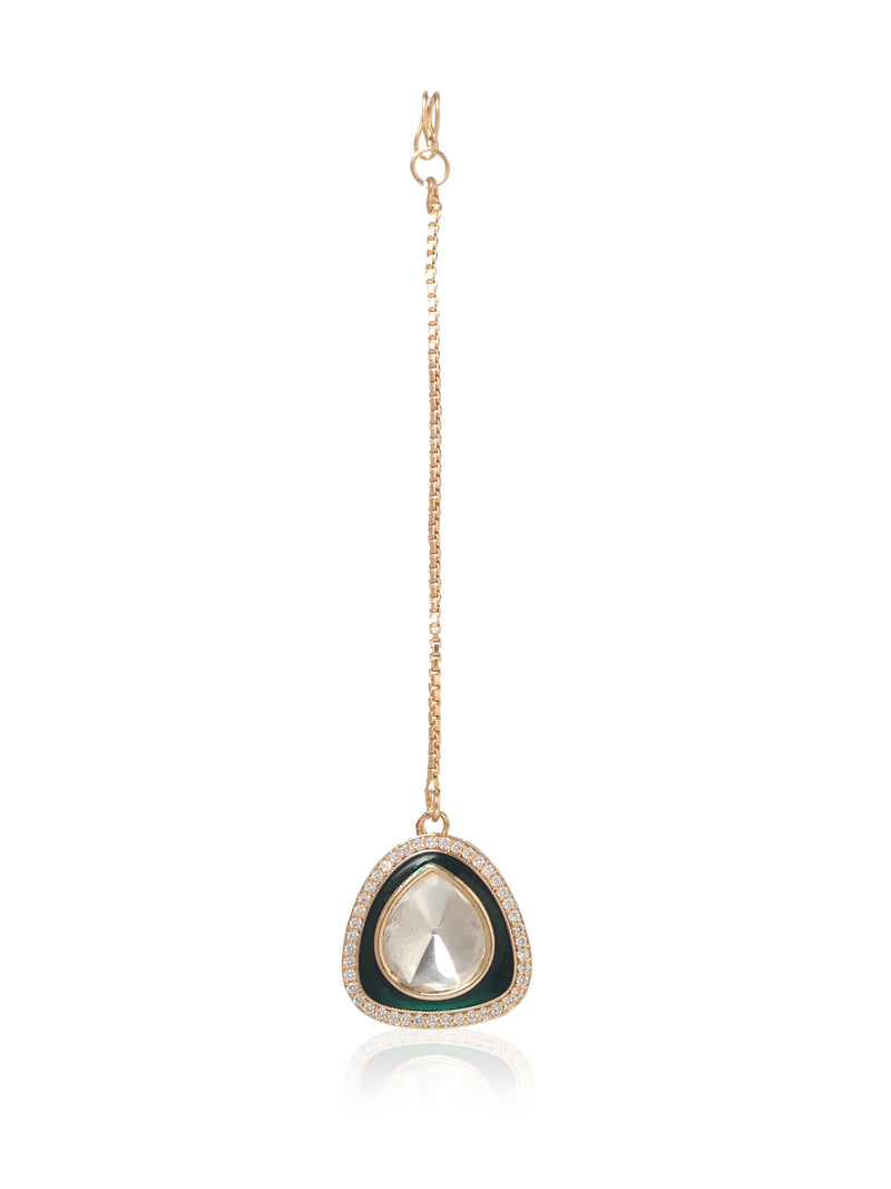 Zenya Emerald Maang Teeka - Minaki