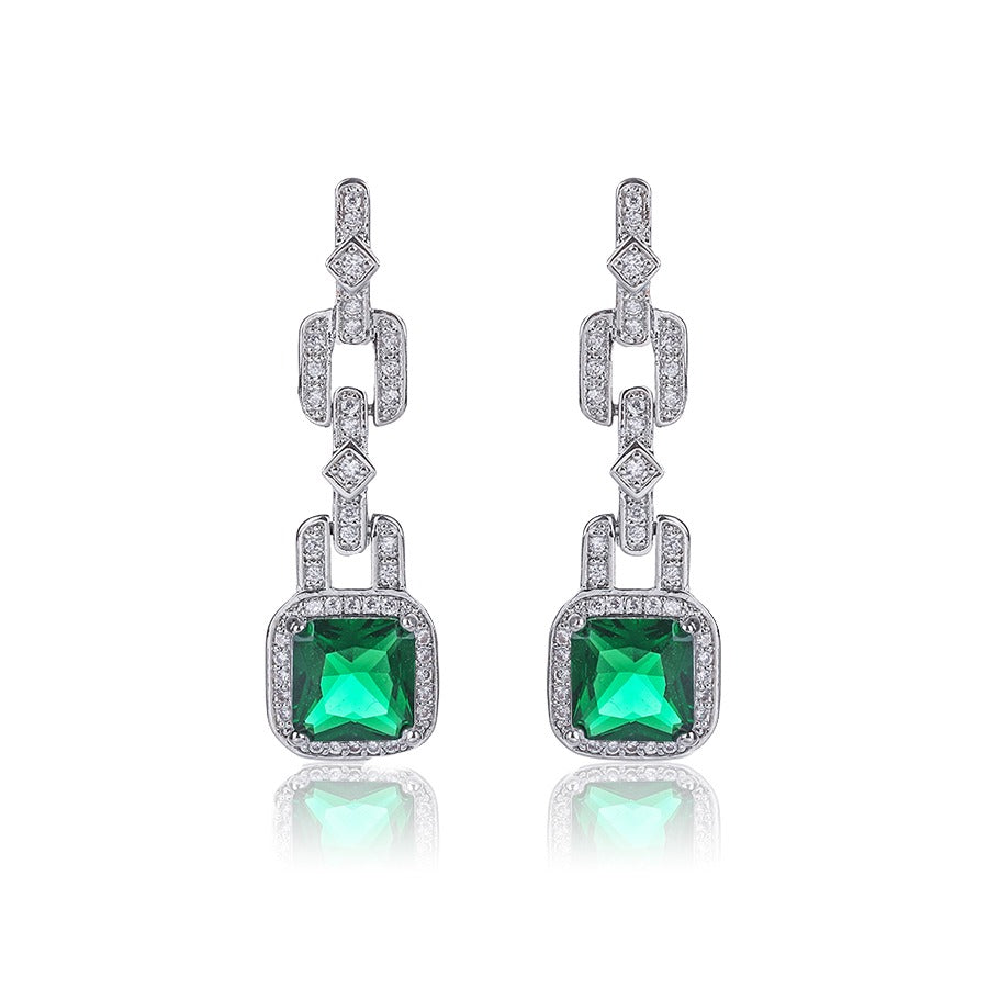 Diamond And Emerald Drop Earrings 2024 | favors.com