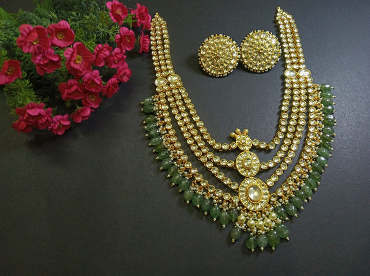 Minaki Maheen Pachi Kundan Set - Long