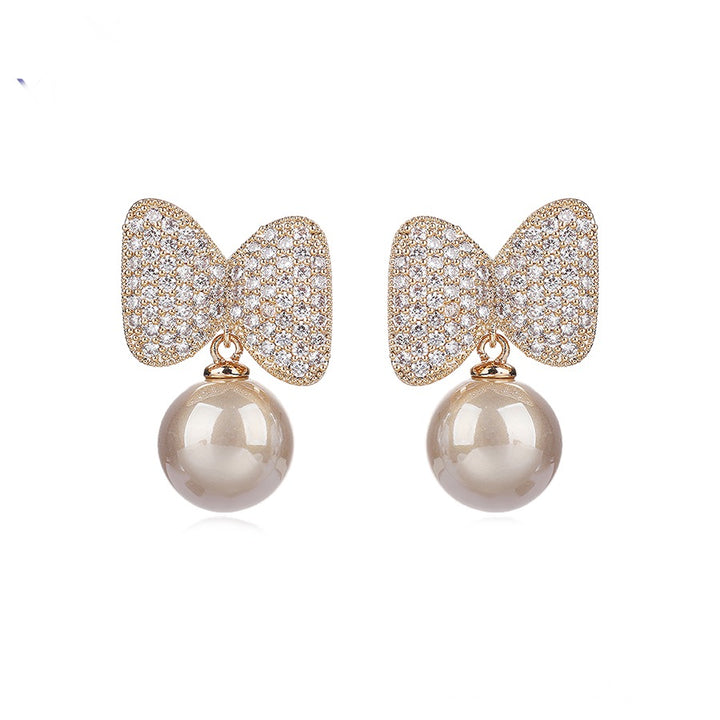 Minaki Pearl Bow Luxury Earrings