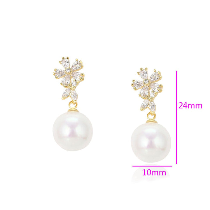 Minaki White Orchid Pearl Drop Earrings