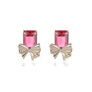 Ruby Bow Earrings
