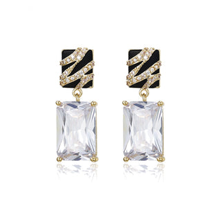 Zebra Crystal Earrings
