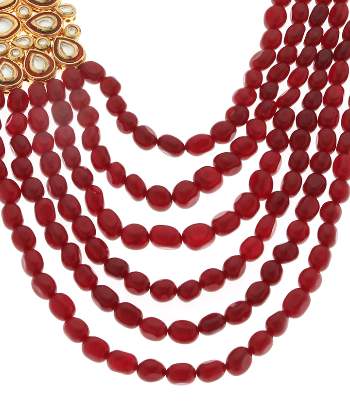 Minaki Kundan Beaded Necklace Set - Utsav Collection