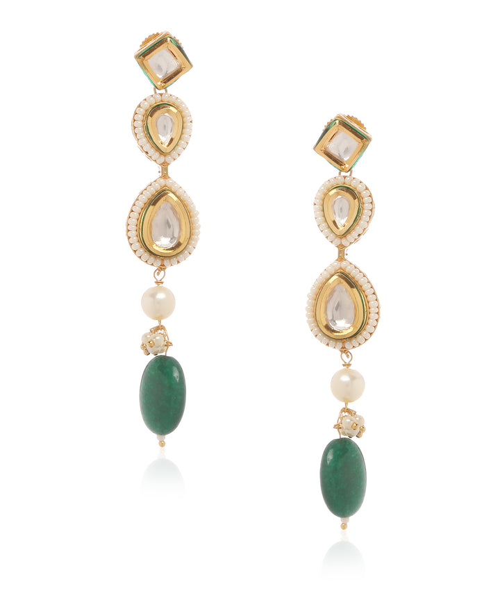 Minaki Emerald Drop Kundan Set-Utsav Collection