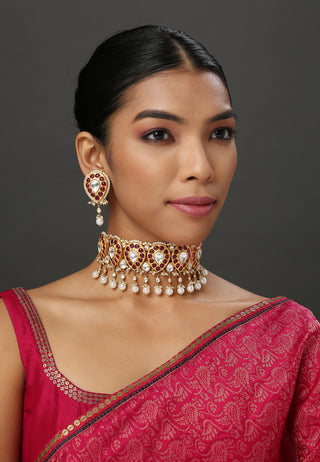 Rajwada Kundan Choker Set - Utsav Collection